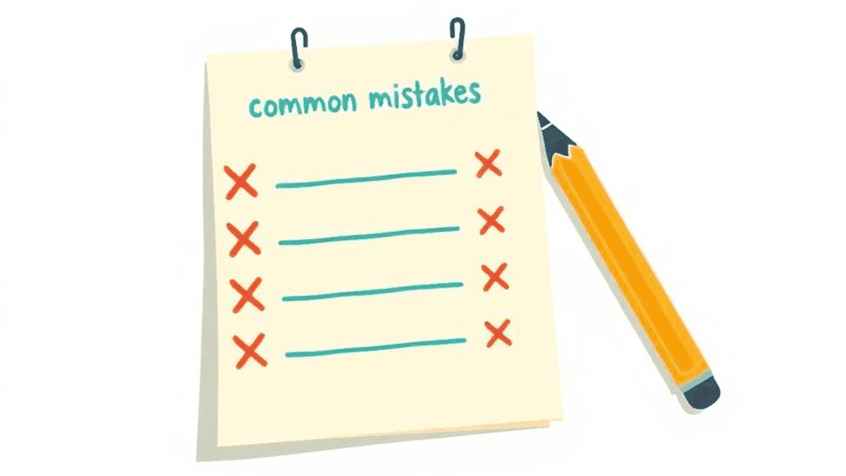 Illustration of a will document with a crossed-out section, representing common drafting mistakes
